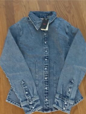 Levi's Medium Blue Denim Jacket with Button Front